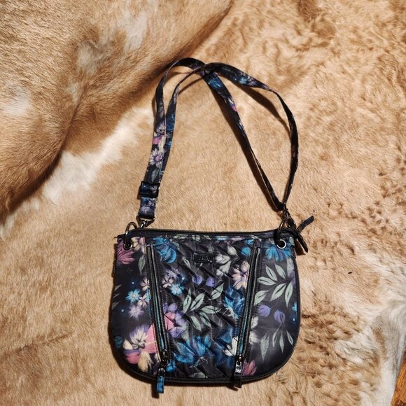 Lug Swivel Crossbody Bag With Floral Print & Multiple Compartments Cottage Whims - Picture 7 of 8